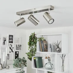 Plafonnier Javel Chrome, Nickel mat, 3 lumières