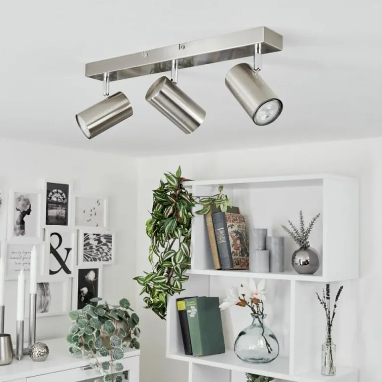 Plafonnier Javel Chrome, Nickel mat, 3 lumières
