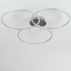 Plafonnier Johsa LED Nickel mat, Argenté, 3 lumières