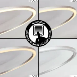 Plafonnier Johsa LED Nickel mat, Argenté, 3 lumières