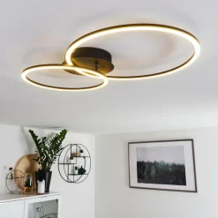 Plafonnier Johsa LED Noir, 2 lumières