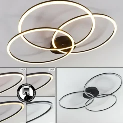 Plafonnier Johsa LED Noir, 3 lumières