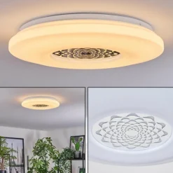 Plafonnier Kaas LED Chrome, Blanc, 1 lumière