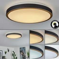 Plafonnier Kelva LED Vieux laiton, Noir, Blanc, 1 lumière