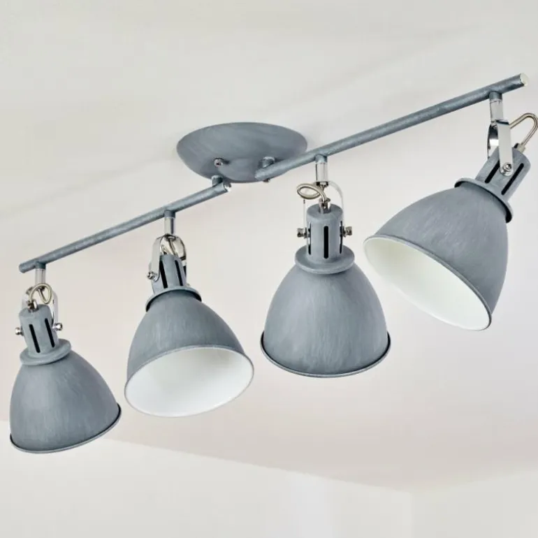 Plafonnier Koppom Bleu, Gris, 4 lumières