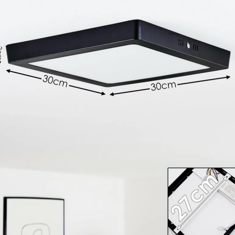 Plafonnier Kragos Noir, 1 lumière