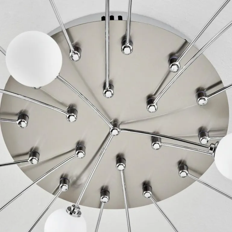 Plafonnier Lacosse LED Chrome, Nickel mat, 21 lumières