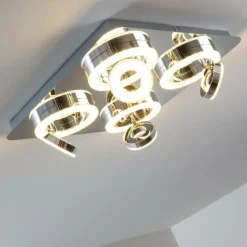 Plafonnier Lakeshore LED Chrome, 8 lumières