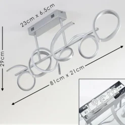 Plafonnier Lavaca LED Argenté, 1 lumière