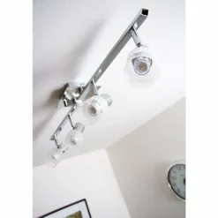 Plafonnier LED Brilliant Leuchten Chrome, Blanc, 4 lumières