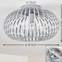 Plafonnier Lepa Gris, 1 lumière