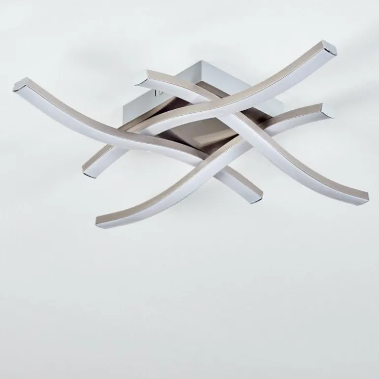 Plafonnier Letala LED Nickel mat, 4 lumières