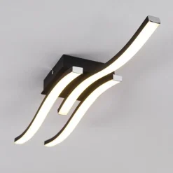 Plafonnier Letala LED Noir, 3 lumières