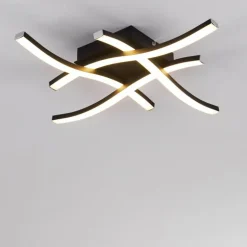 Plafonnier Letala LED Noir, 4 lumières