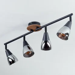 Plafonnier Leteque Couleur bois, Noir, 1 lumière