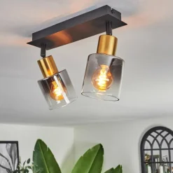 Plafonnier Leteque Noir, 2 lumières