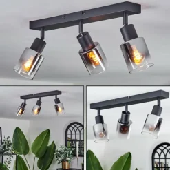 Plafonnier Leteque Noir, 3 lumières