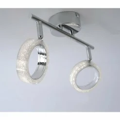 Plafonnier Leuchten Direkt ANGELO LED Chrome, 2 lumières