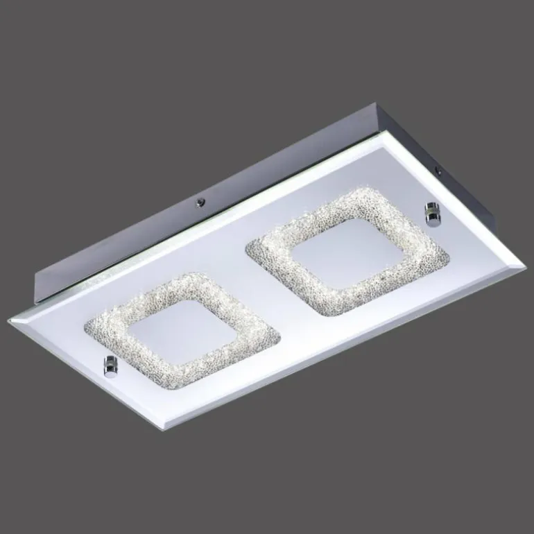 Plafonnier Leuchten Direkt LISA LED Chrome, 2 lumières