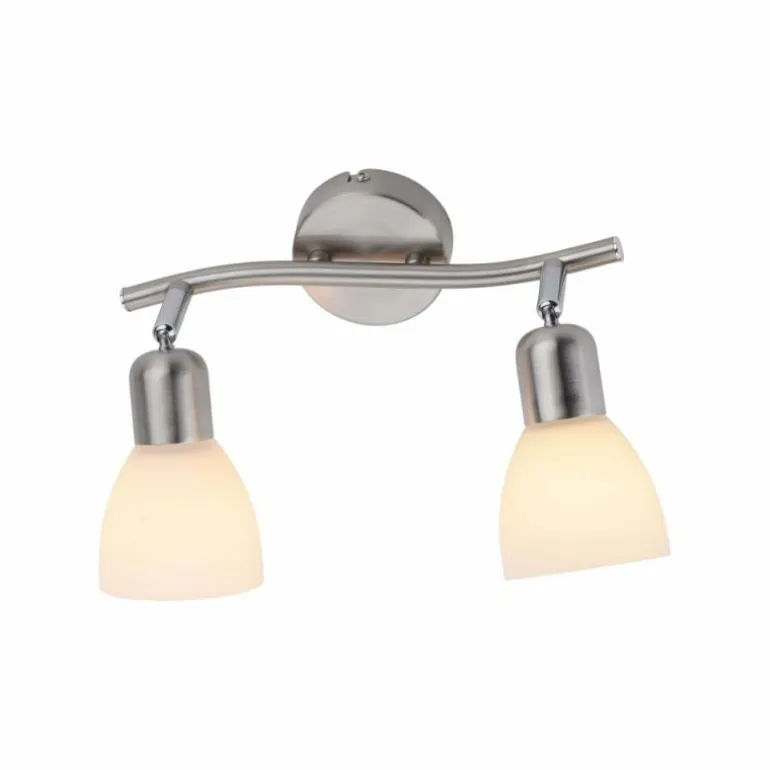 Plafonnier Leuchten-Direkt KARO Acier brossé, 2 lumières