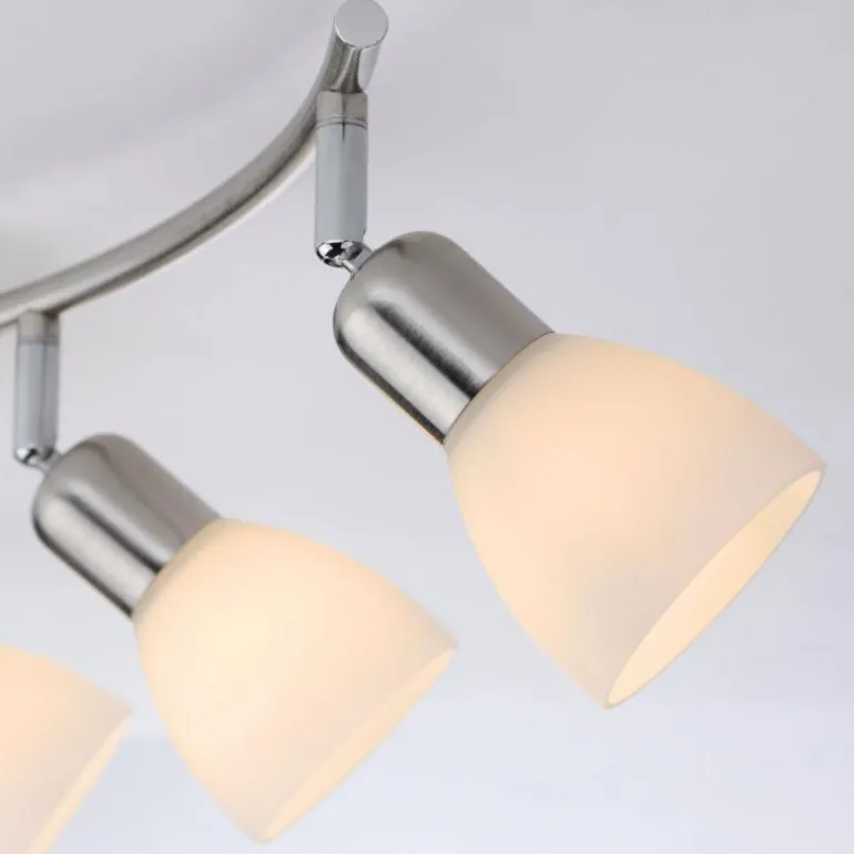 Plafonnier Leuchten-Direkt KARO Acier brossé, 3 lumières