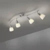 Plafonnier Leuchten-Direkt KARO Acier brossé, 4 lumières