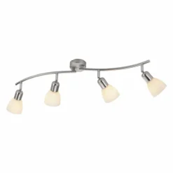 Plafonnier Leuchten-Direkt KARO Acier brossé, 4 lumières