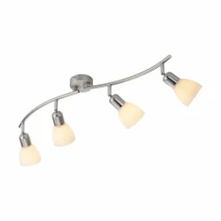 Plafonnier Leuchten-Direkt KARO Acier brossé, 4 lumières