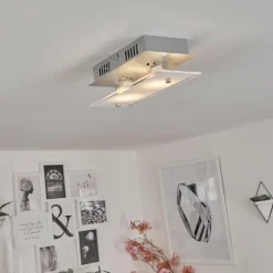 Plafonnier Liestal LED Nickel mat, 2 lumières
