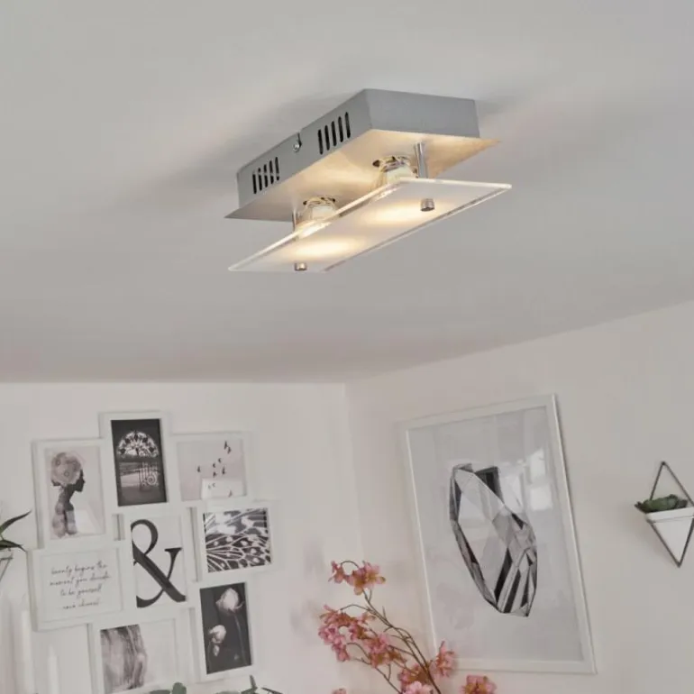 Plafonnier Liestal LED Nickel mat, 2 lumières