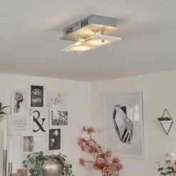 Plafonnier Liestal LED Nickel mat, 2 lumières