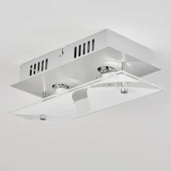 Plafonnier Liestal LED Nickel mat, 2 lumières