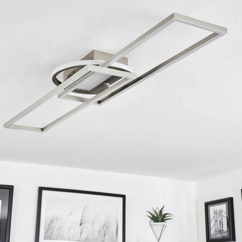 Plafonnier Lillavois LED Nickel mat, 1 lumière, Télécommandes