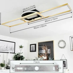 Plafonnier Lillavois LED Noir, 1 lumière, Télécommandes