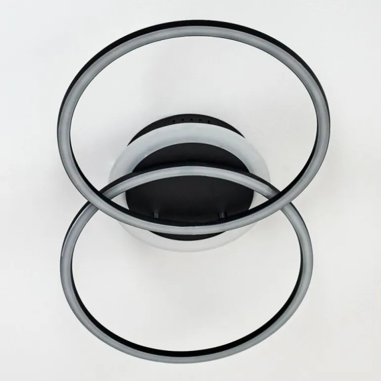 Plafonnier Lithgow LED Noir, 1 lumière