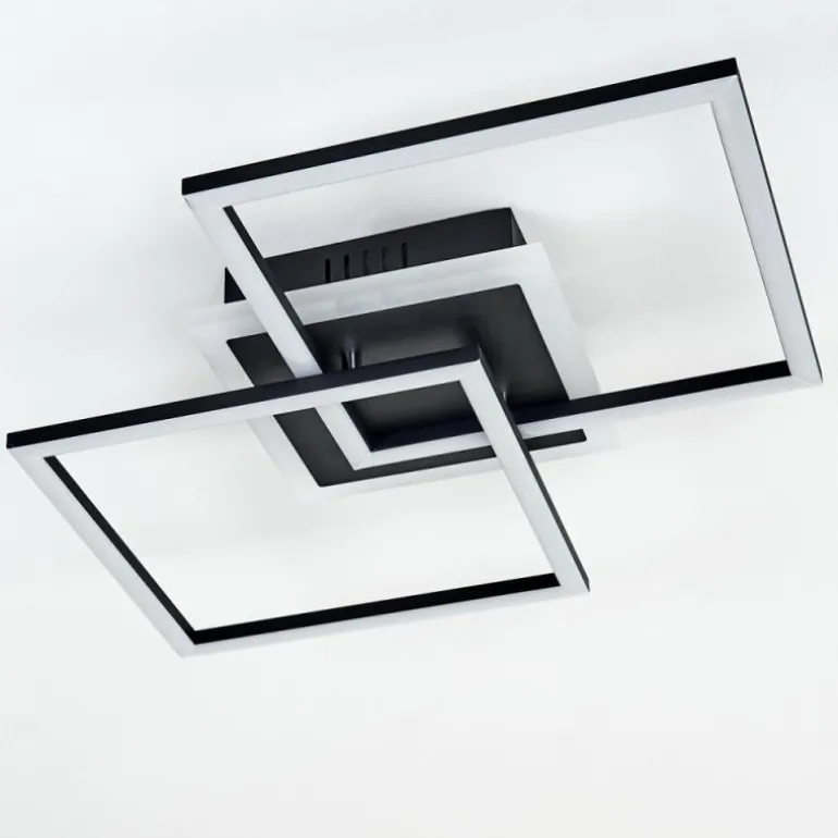 Plafonnier Lithgow LED Noir, 1 lumière