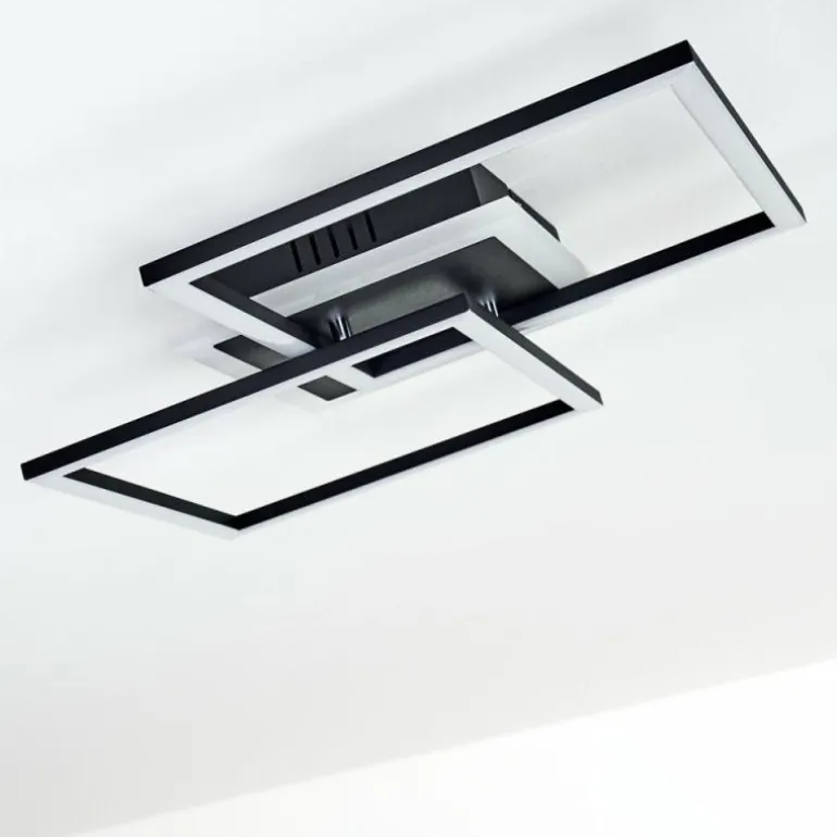 Plafonnier Lithgow LED Noir, 1 lumière