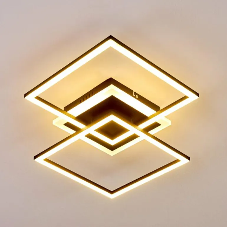 Plafonnier Lithgow LED Noir, 1 lumière