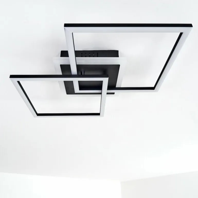 Plafonnier Lithgow LED Noir, 1 lumière