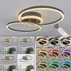 Plafonnier Lithgow LED Noir, 2 lumières, Télécommandes, Changeur de couleurs