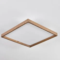Plafonnier Longvic LED Brun, Couleur bois, Noir, 1 lumière, Télécommandes