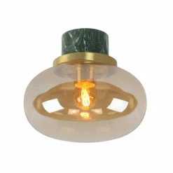 Plafonnier Lucide LORENA Vert, Aspect marbre, 1 lumière
