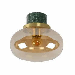 Plafonnier Lucide LORENA Vert, Aspect marbre, 1 lumière
