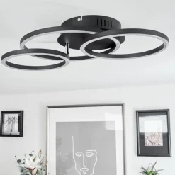 Plafonnier Malanie LED Noir, 1 lumière