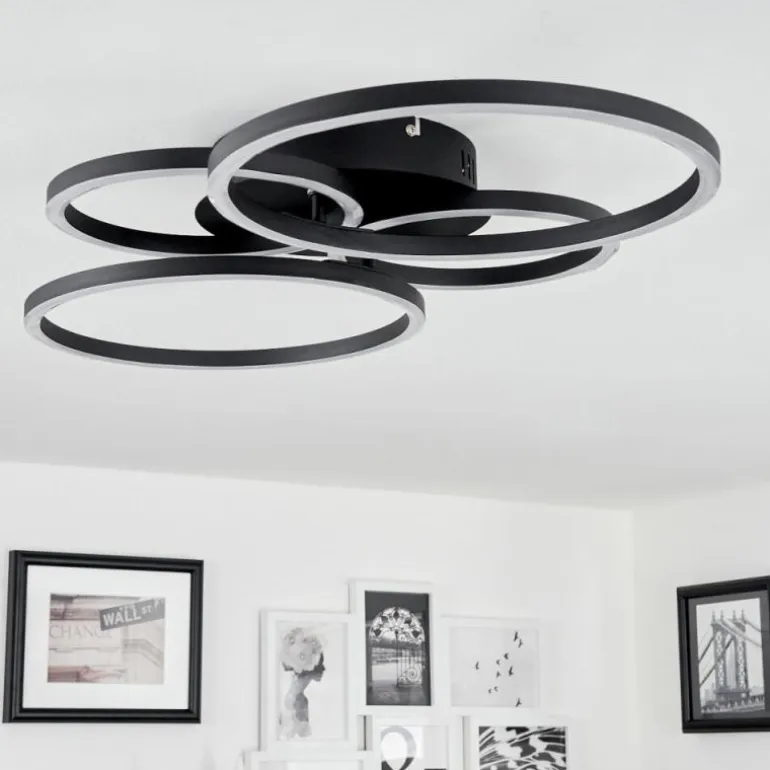 Plafonnier Malanje LED Noir, 4 lumières