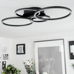 Plafonnier Malanje LED Noir, 4 lumières