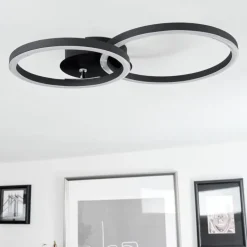 Plafonnier Malanje LED Noir, 2 lumières