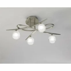 Plafonnier Mantra Loop Nickel mat, 4 lumières