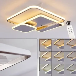 Plafonnier Manzanales LED Chrome, 1 lumière, Télécommandes