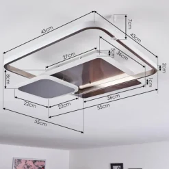 Plafonnier ManzanalesÂ  LED Chrome, 1 lumière, Télécommandes